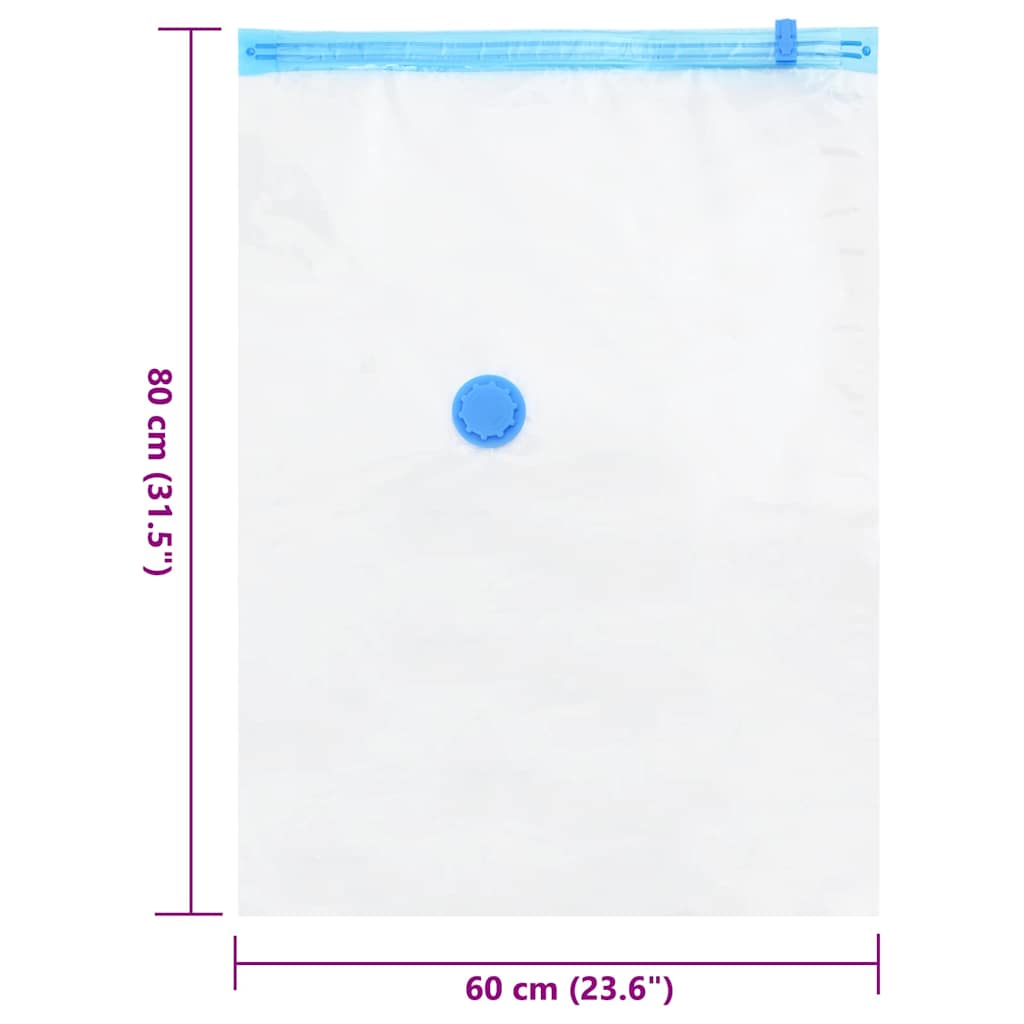 Aufbewahrungstaschen 5 stk. Transparent und Blau 80 x 60 cm