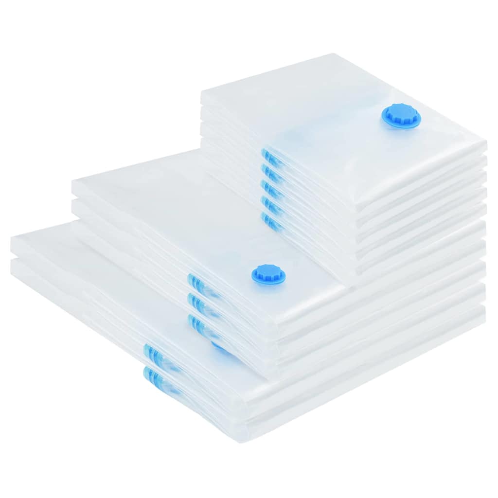 Aufbewahrungstaschen 10 stk. Transparent und Blau 130 x 100 cm