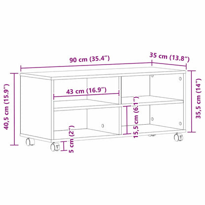 TV-Schränk 90 x 35 x 40,5 cm Braun Holzwerkstoff