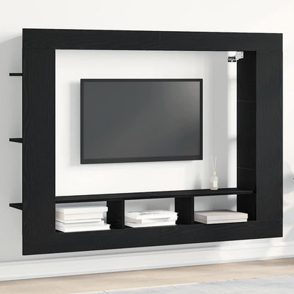 TV-Schränk 152 x 22 x 113 cm Schwarz Eichen-Optik Holzwerkstoff