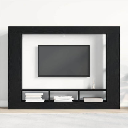TV-Schränk 152 x 22 x 113 cm Schwarz Eichen-Optik Holzwerkstoff