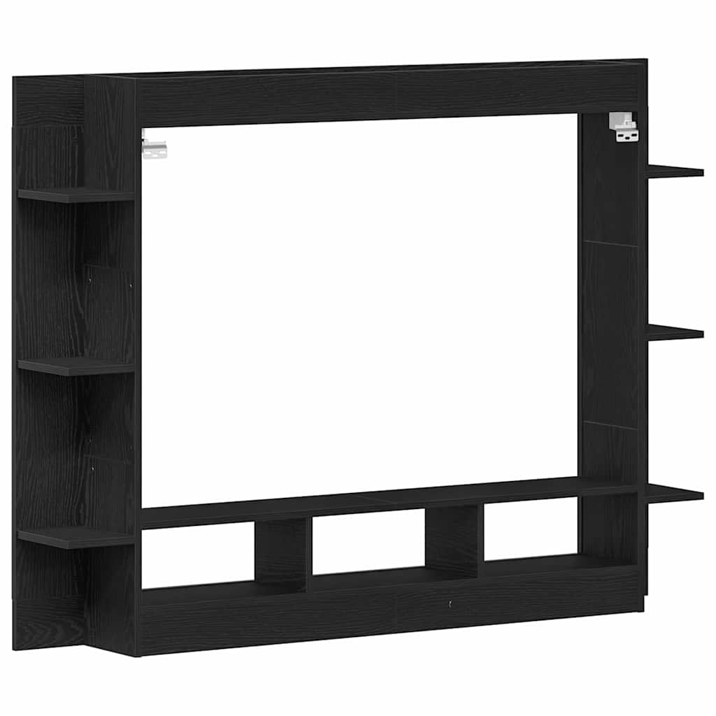 TV-Schränk 152 x 22 x 113 cm Schwarz Eichen-Optik Holzwerkstoff