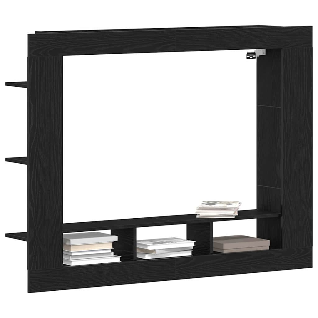 TV-Schränk 152 x 22 x 113 cm Schwarz Eichen-Optik Holzwerkstoff