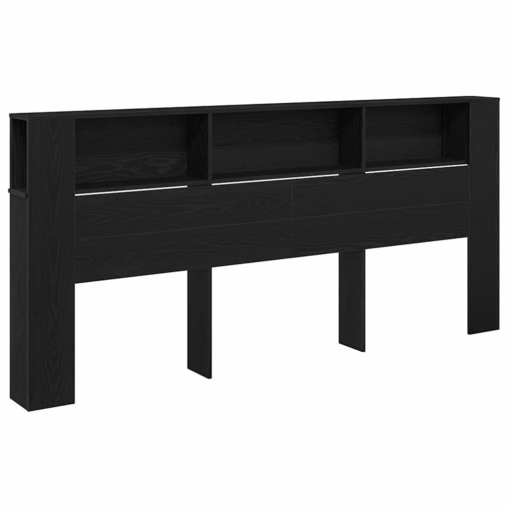 Kopfteil Schrank Schwarz Eichen-Optik Holzwerkstoff