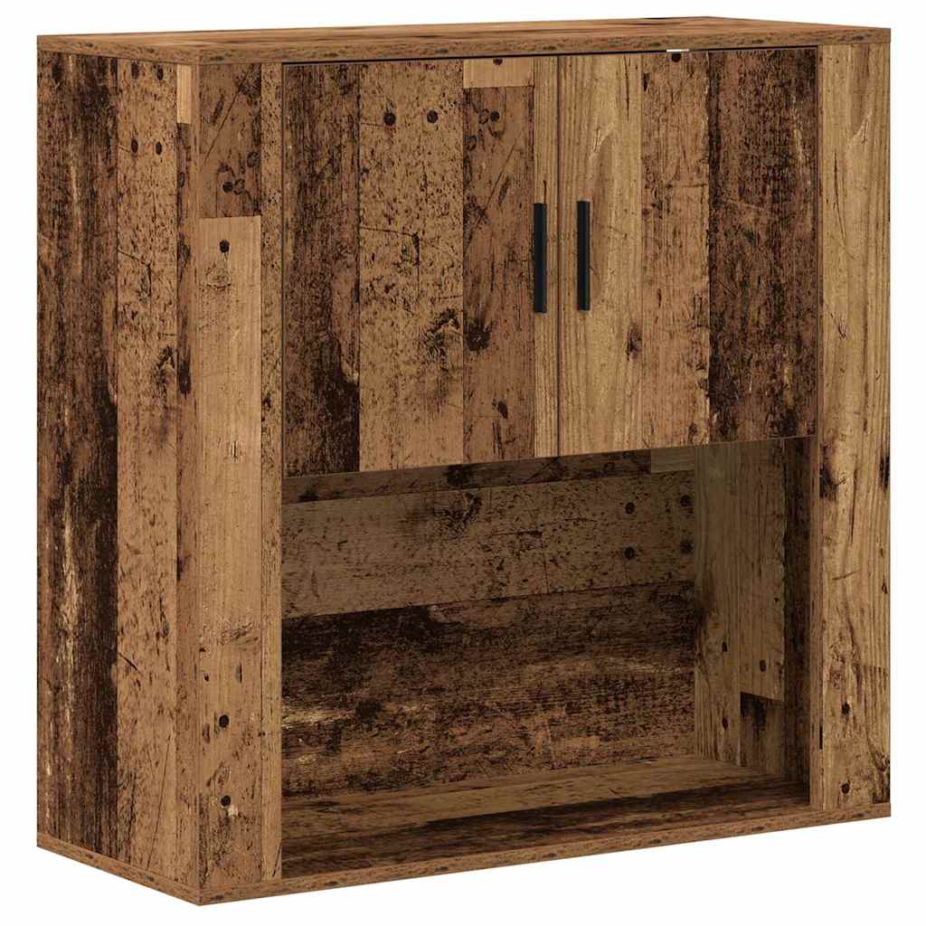 Wandschrank mit Regal Altholz 80 x 33 x 80 cm Holzwerkstoff
