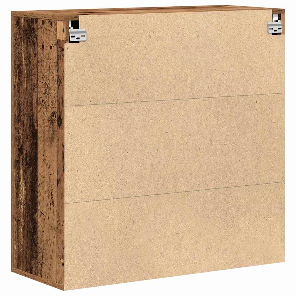 Wandschrank mit Regal Altholz 80 x 33 x 80 cm Holzwerkstoff
