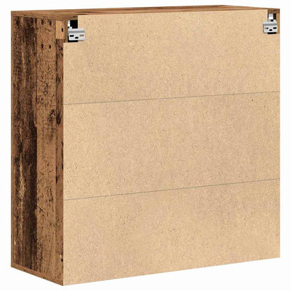 Wandschrank mit Regal Altholz 80 x 33 x 80 cm Holzwerkstoff
