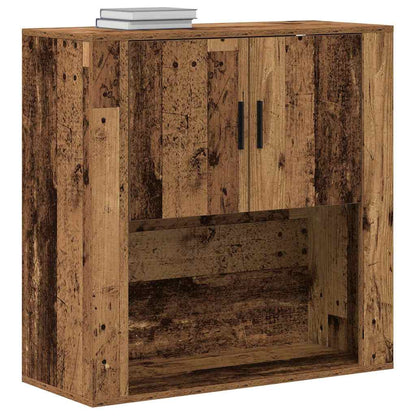 Wandschrank mit Regal Altholz 80 x 33 x 80 cm Holzwerkstoff