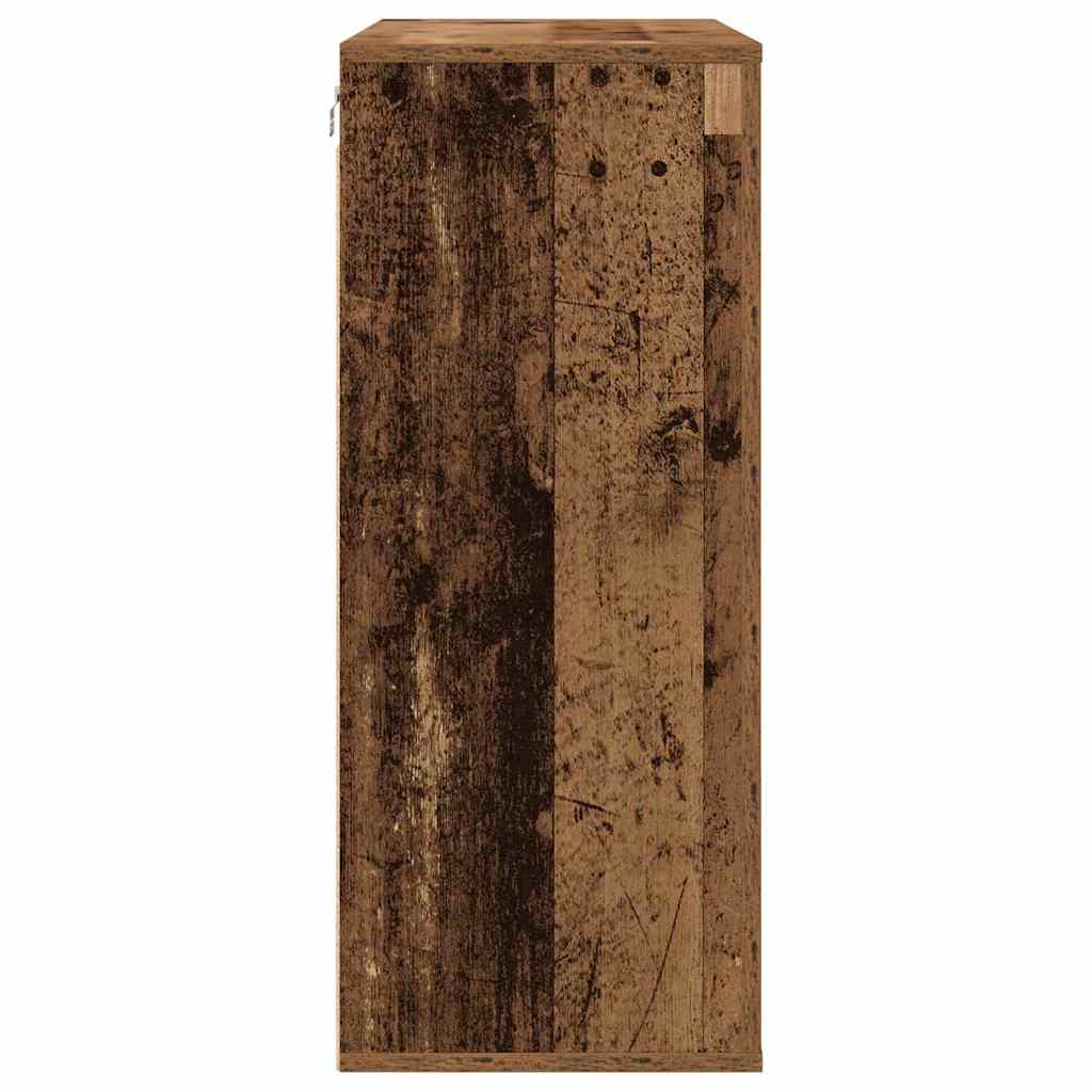 Wandschrank mit Regal Altholz 80 x 33 x 80 cm Holzwerkstoff