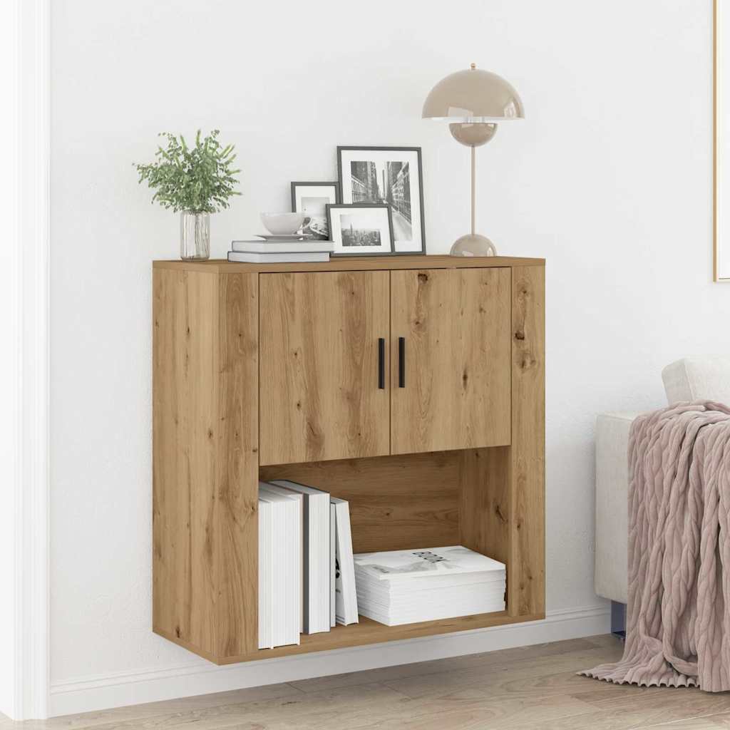 Wandschrank mit Tür Artisan-Eiche 80 x 33 x 80 cm Holzwerkstoff