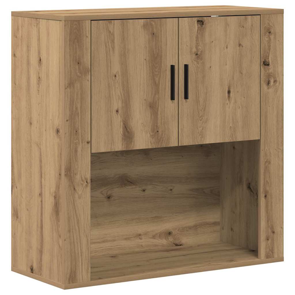 Wandschrank mit Tür Artisan-Eiche 80 x 33 x 80 cm Holzwerkstoff