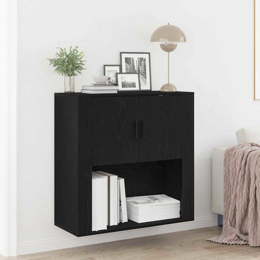 Wandschrank Schwarze Eiche 80 x 33 x 80 cm Holzwerkstoff