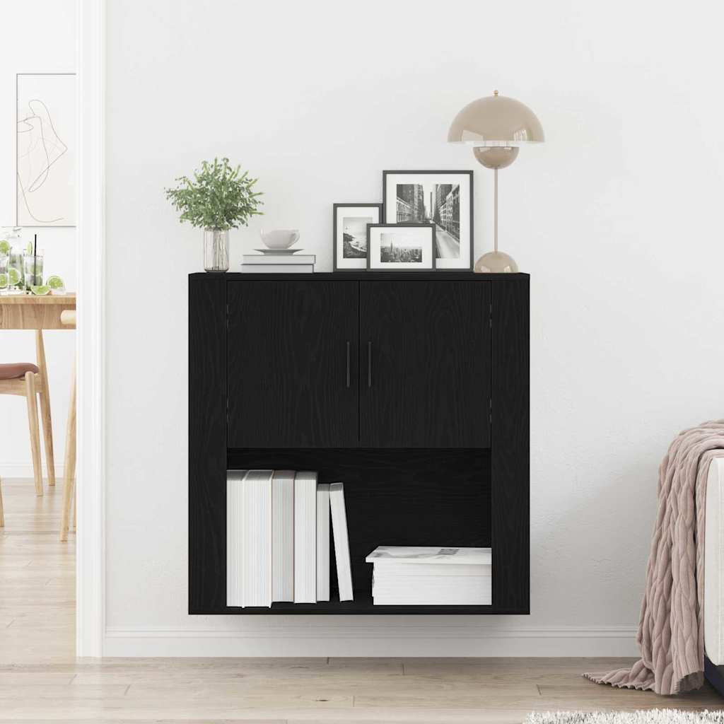 Wandschrank Schwarze Eiche 80 x 33 x 80 cm Holzwerkstoff