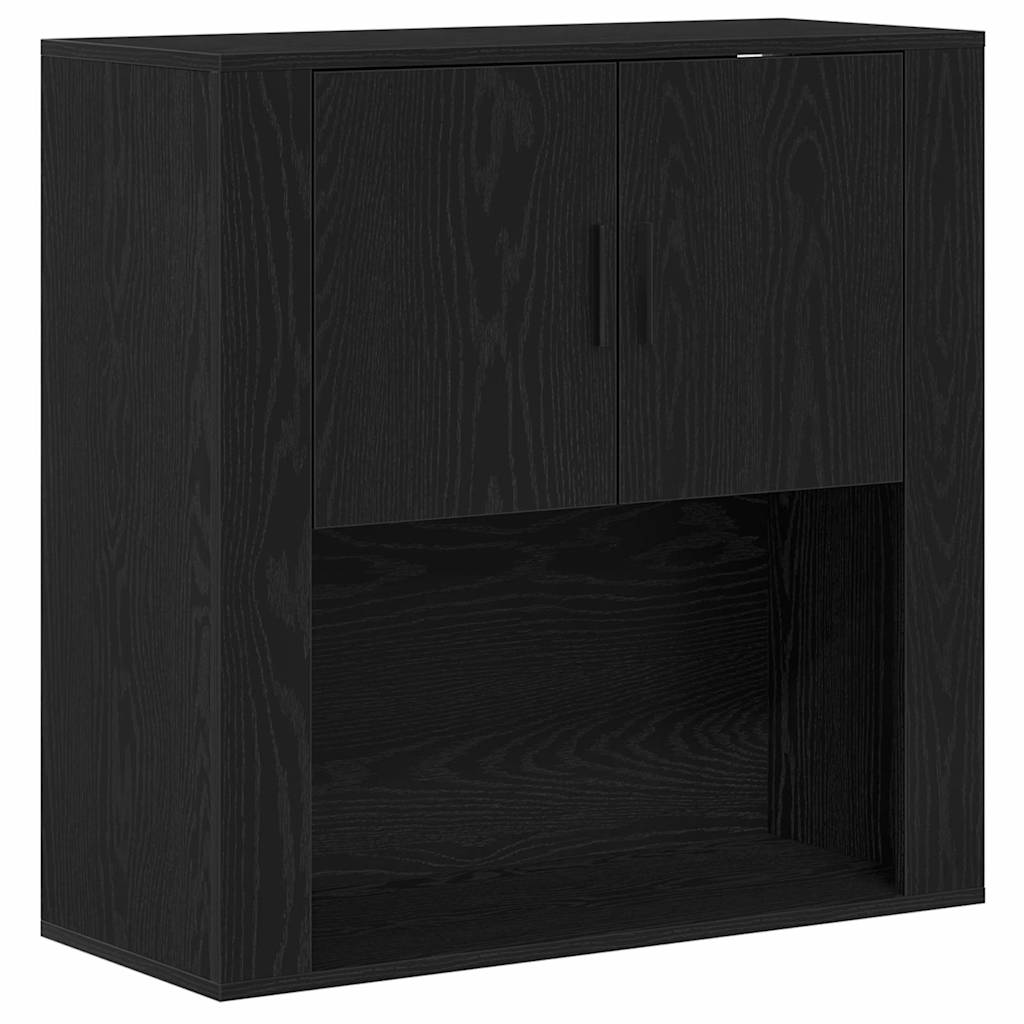 Wandschrank Schwarze Eiche 80 x 33 x 80 cm Holzwerkstoff