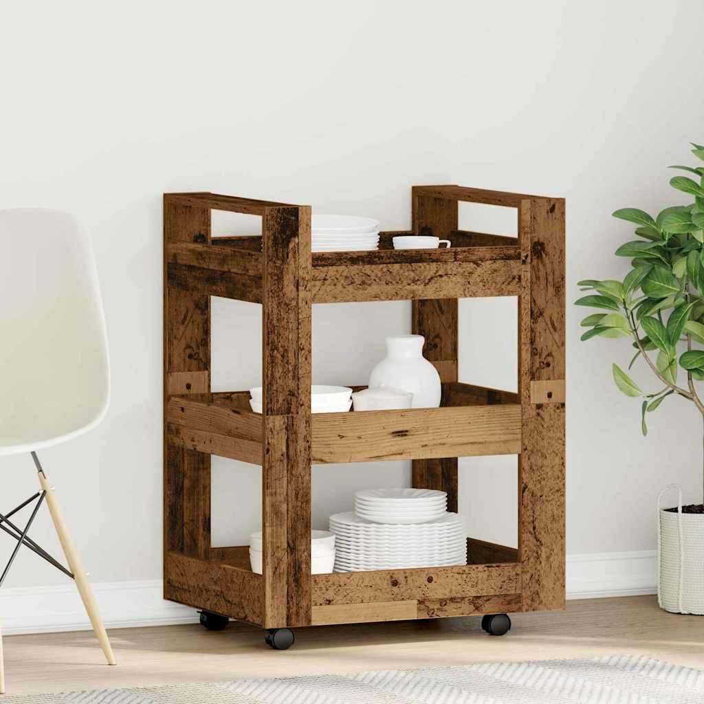 Küchentrolley Altholz 60 x 45 x 80 cm Holzwerkstoff