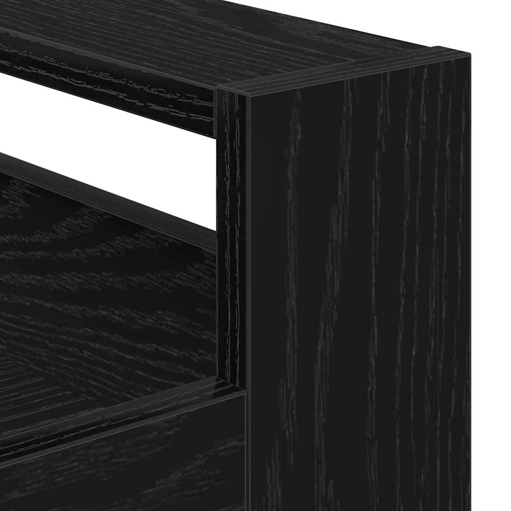 Küchentrolley Schwarz Eichen-Optik 60 x 45 x 80 cm