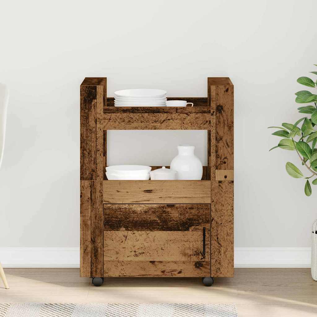 Küchentrolley Altholz 60 x 45 x 80 cm Holzwerkstoff