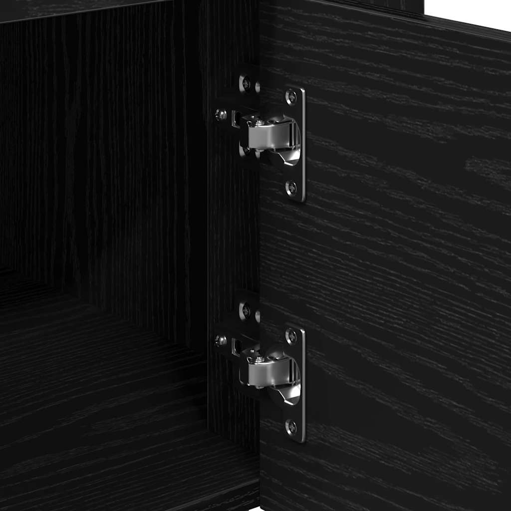 Küchentrolley Schwarz Eichen-Optik 60 x 45 x 80 cm