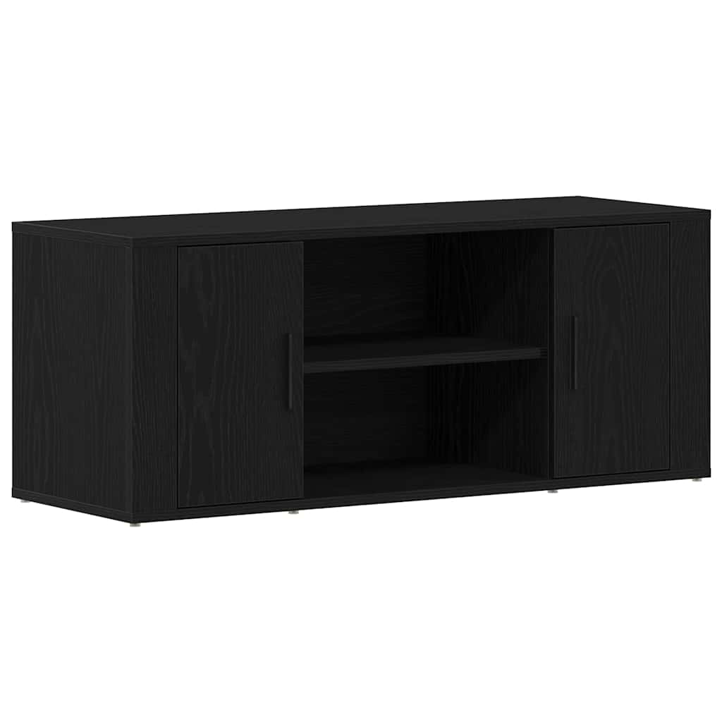 TV-Schränk 100 x 35 x 40 cm Schwarz Eichen-Optik Holzwerkstoff