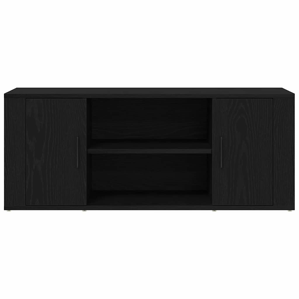 TV-Schränk 100 x 35 x 40 cm Schwarz Eichen-Optik Holzwerkstoff