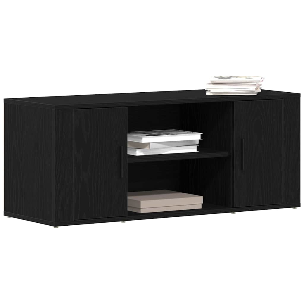 TV-Schränk 100 x 35 x 40 cm Schwarz Eichen-Optik Holzwerkstoff