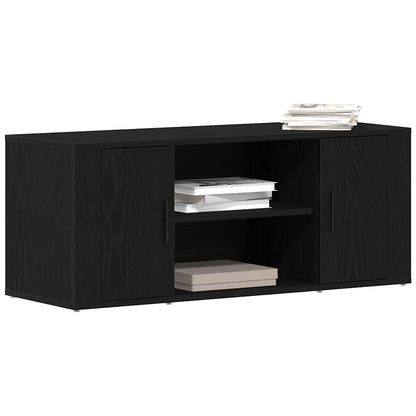 TV-Schränk 100 x 35 x 40 cm Schwarz Eichen-Optik Holzwerkstoff