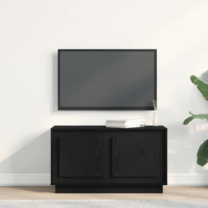 TV-Schränk 80 x 35 x 45 cm Schwarz Eichen-Optik Holzwerkstoff