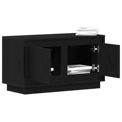 TV-Schränk 80 x 35 x 45 cm Schwarz Eichen-Optik Holzwerkstoff