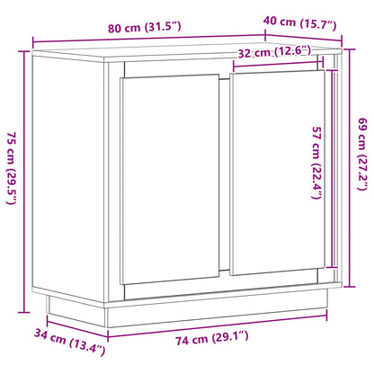 Sideboard Artisan-Eiche 80 x 40 x 75 cm Holzwerkstoff