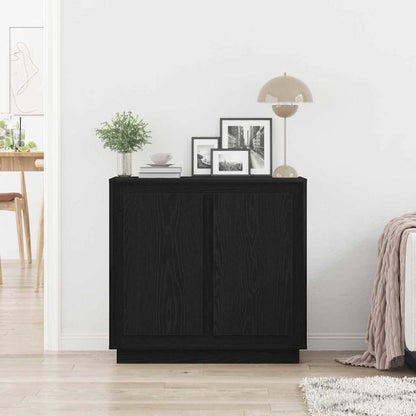 Sideboard Schwarz Eichen-Optik 80 x 40 x 75 cm Holzwerkstoff