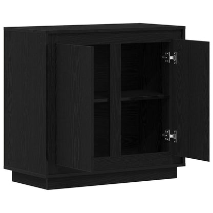 Sideboard Schwarz Eichen-Optik 80 x 40 x 75 cm Holzwerkstoff