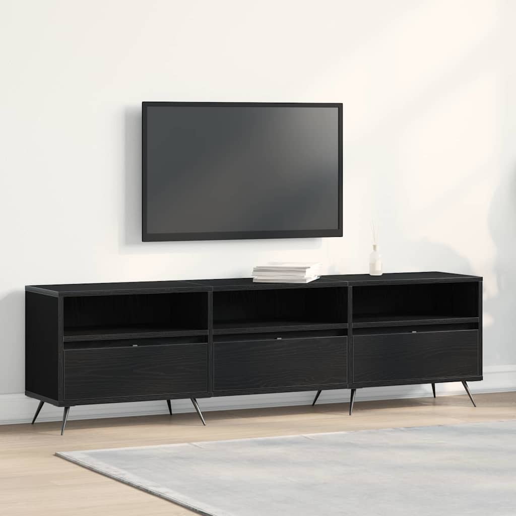 TV-Schränk 150 x 30 x 44,5 cm Schwarz Eichen-Optik