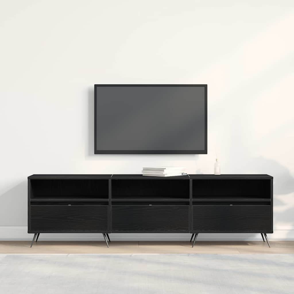 TV-Schränk Schwarz Eichen-Optik 150 x 30 x 44.5 cm