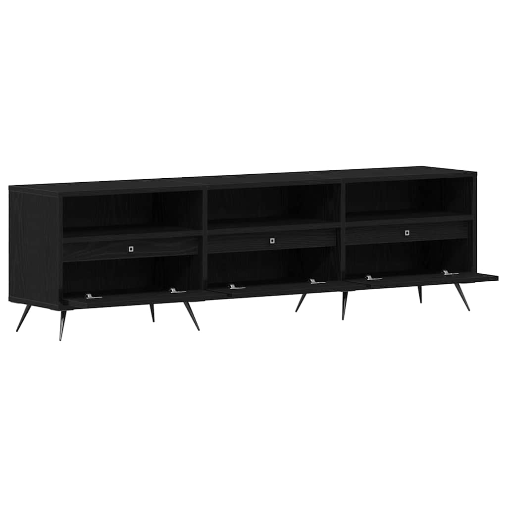 TV-Schränk 150 x 30 x 44,5 cm Schwarz Eichen-Optik