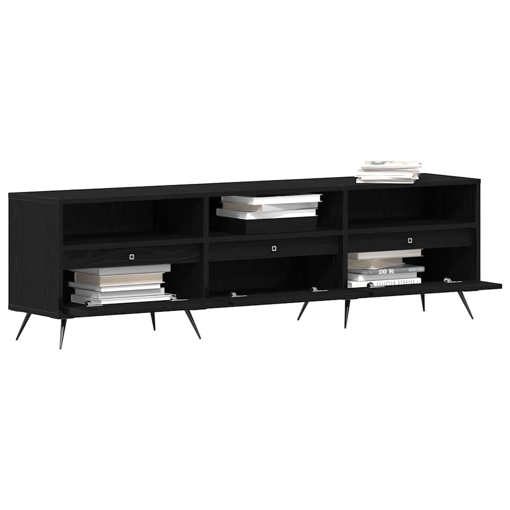 TV-Schränk 150 x 30 x 44,5 cm Schwarz Eichen-Optik