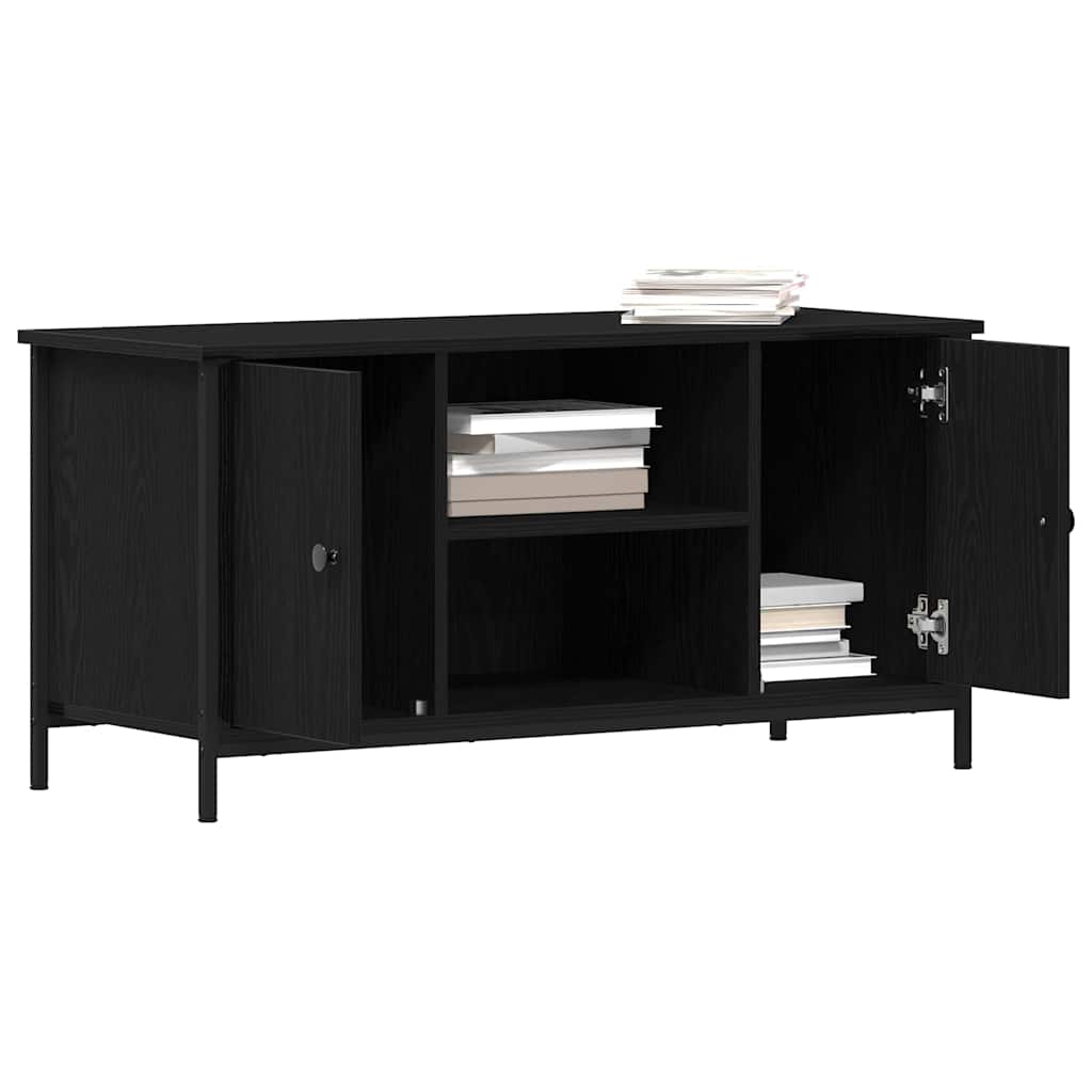 TV-Schränk 100 x 40 x 50 cm Schwarz Eichen-Optik Holzwerkstoff