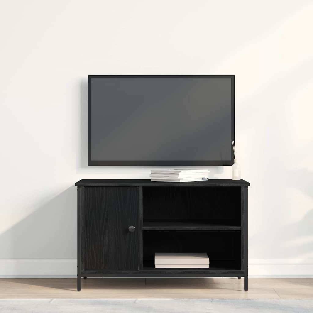 TV-Schränk 80 x 40 x 50 cm Schwarz Eichen-Optik Holzwerkstoff