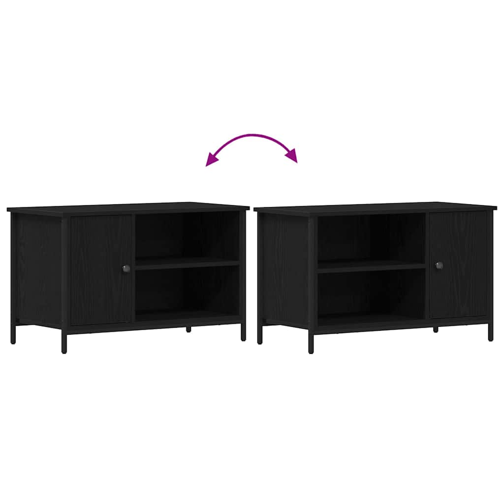 TV-Schränk 80 x 40 x 50 cm Schwarz Eichen-Optik Holzwerkstoff