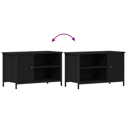 TV-Schränk 80 x 40 x 50 cm Schwarz Eichen-Optik Holzwerkstoff