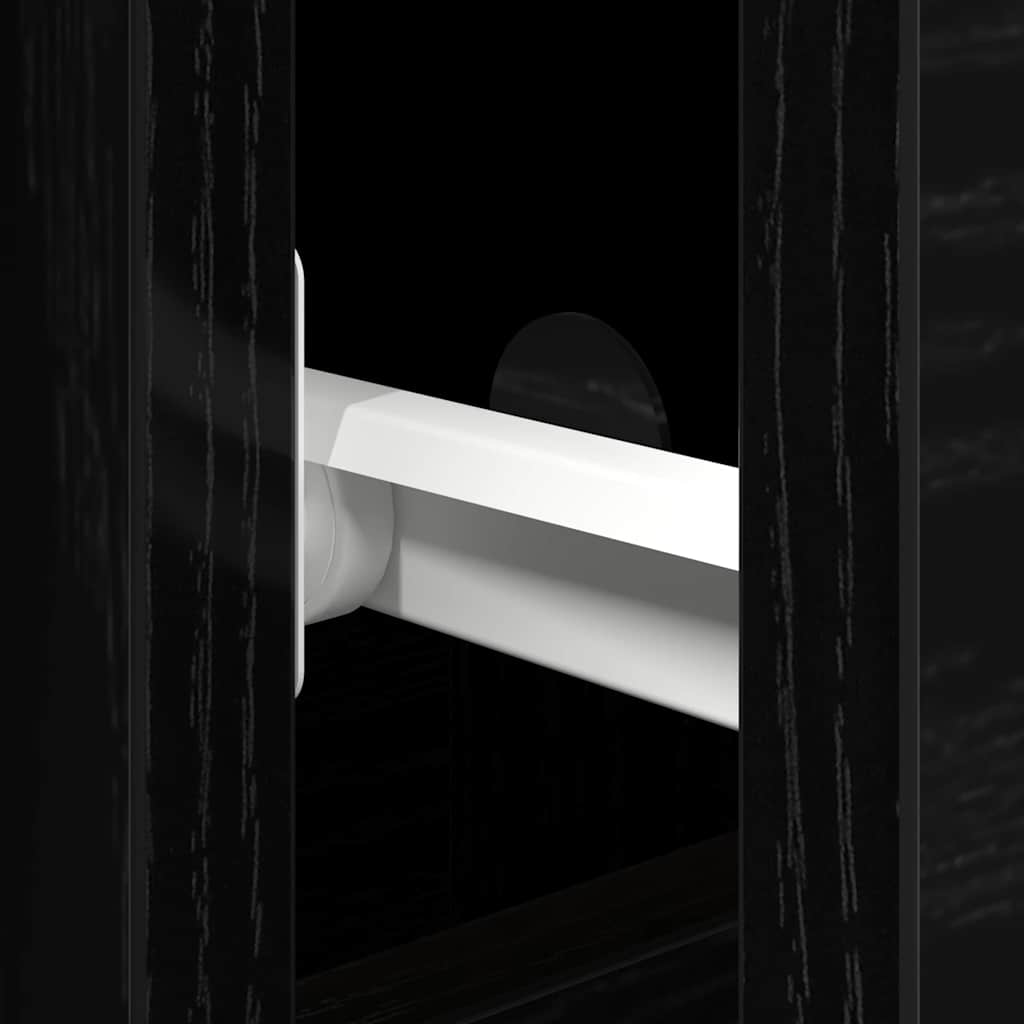 Sideboard Schwarz Eichen-Optik 101,5 x 35 x 70 cm Holzwerkstoff