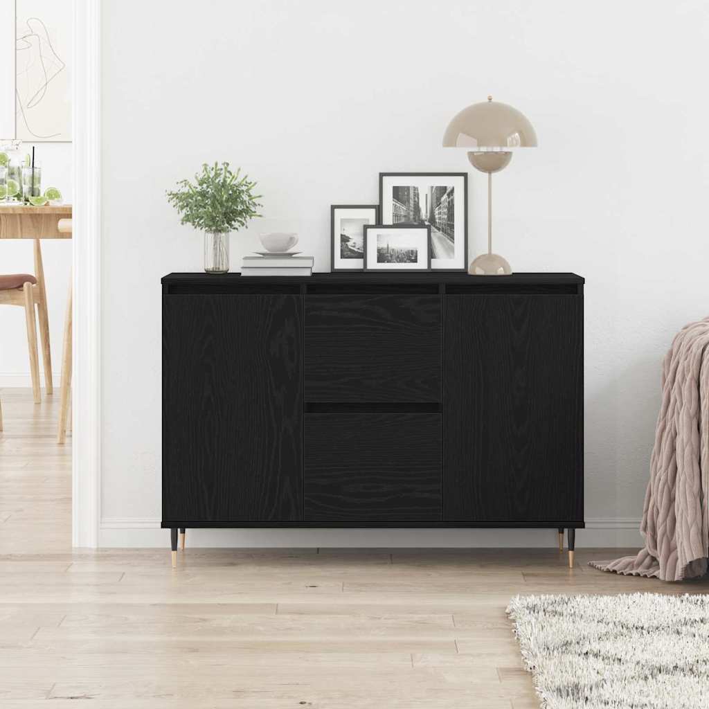 Sideboard Schwarz Eichen-Optik 101,5 x 35 x 70 cm Holzwerkstoff