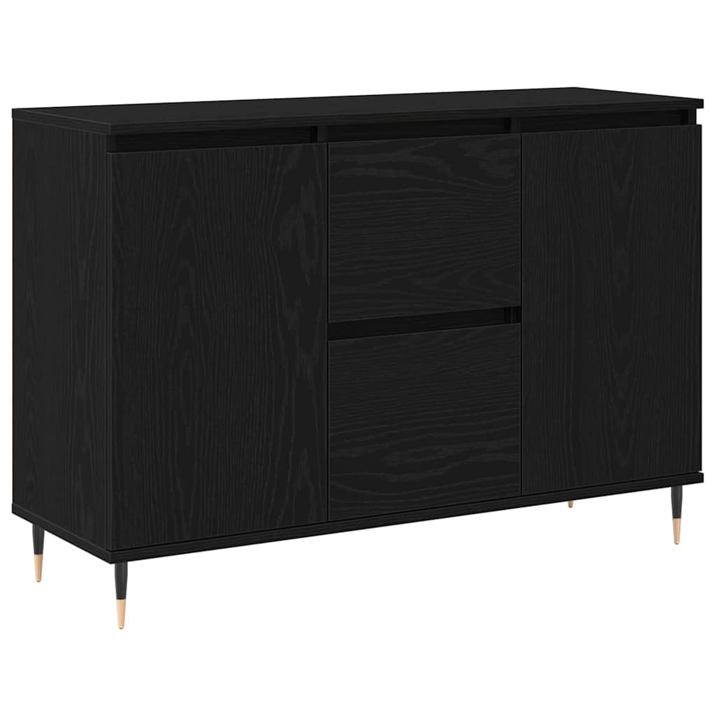 Sideboard Schwarz Eichen-Optik 101,5 x 35 x 70 cm Holzwerkstoff