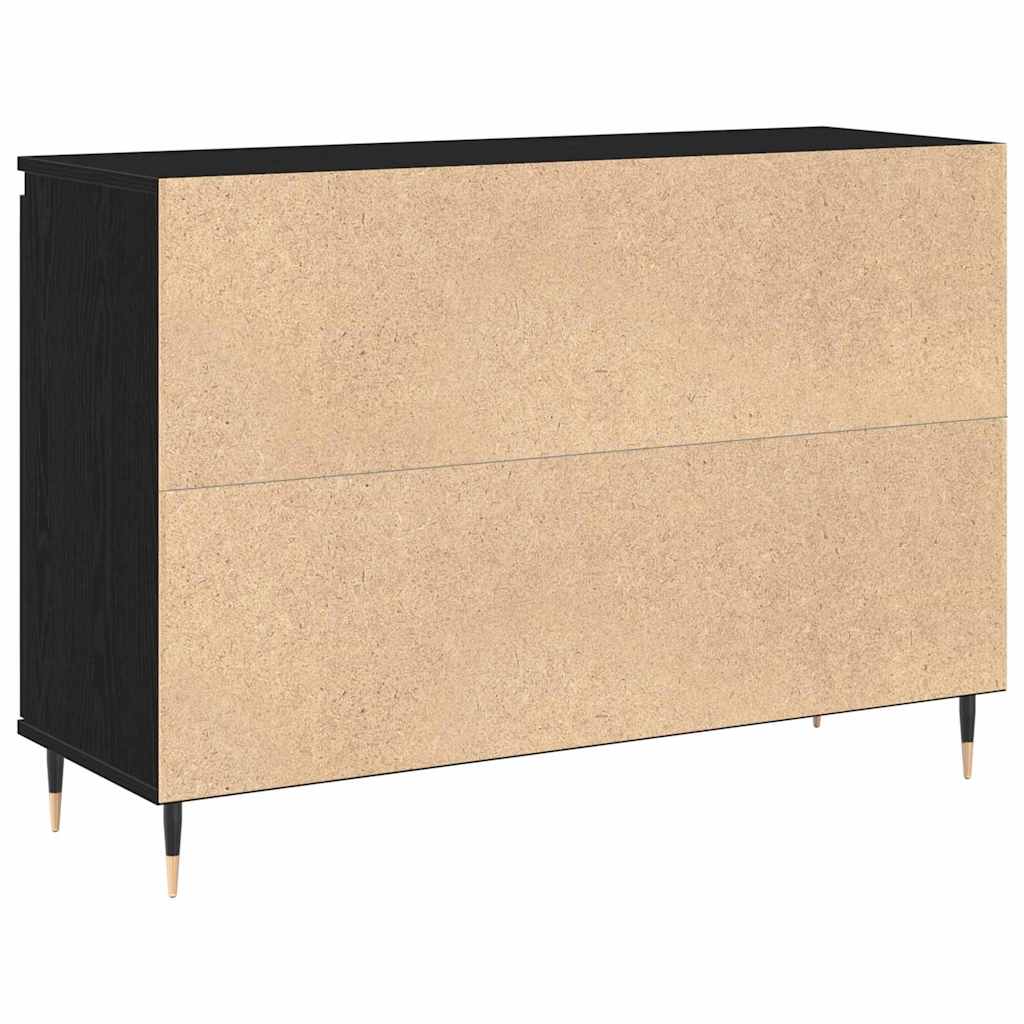 Sideboard Schwarz Eichen-Optik 101,5 x 35 x 70 cm Holzwerkstoff