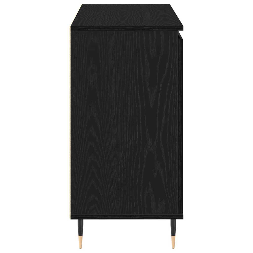 Sideboard Schwarz Eichen-Optik 101,5 x 35 x 70 cm Holzwerkstoff