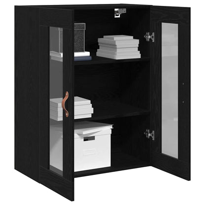 Wandschrank Schwarz Eichen-Optik 69,5 x 34 x 90 cm