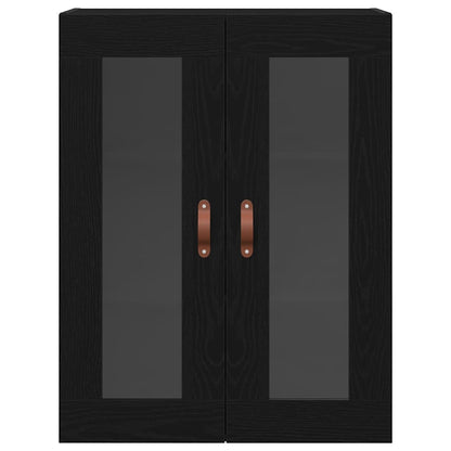 Wandschrank Schwarz Eichen-Optik 69,5 x 34 x 90 cm