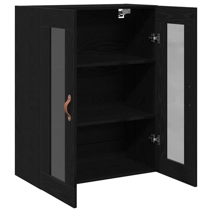 Wandschrank Schwarz Eichen-Optik 69,5 x 34 x 90 cm