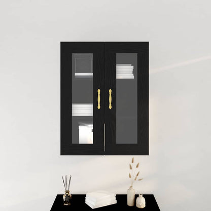 Wandschrank Schwarz Eichen-Optik 69,5 x 34 x 90 cm