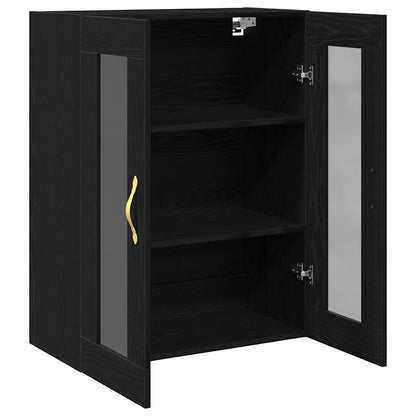 Wandschrank Schwarz Eichen-Optik 69,5 x 34 x 90 cm