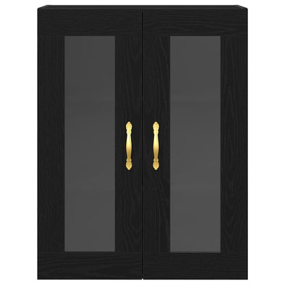 Wandschrank Schwarz Eichen-Optik 69,5 x 34 x 90 cm